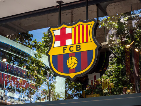 FC Barcelona Official Crest Football Club Store Signboard