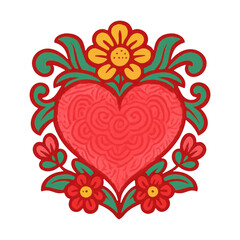Obraz premium PNG Colorful floral heart illustration