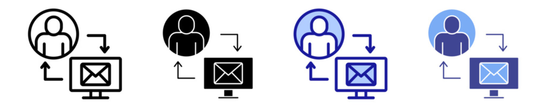 Email Communication Icon Set Multiple Style Collection