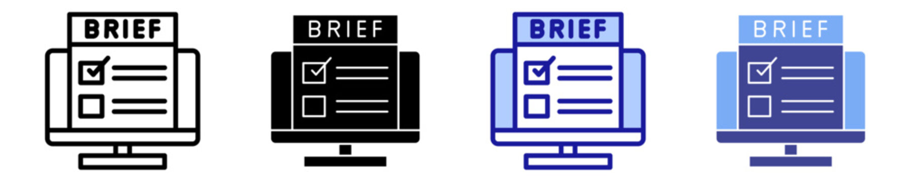 Project Brief Icon Set Multiple Style Collection