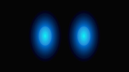Naklejka premium Glowing Blue Ovals Emitting Light on Dark Futuristic Background