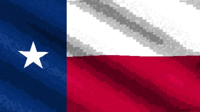 Texas state flag waving pixel art animation