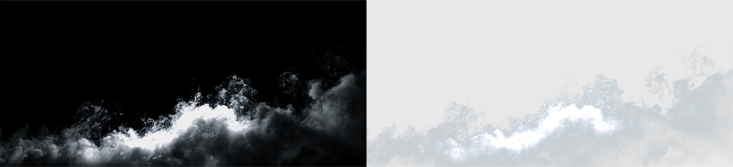 White clouds with soft edges floating in a blue sky under bright sunlight during midday, on a transparent background