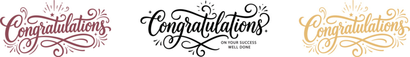 Congratulations greeting card illustrations © Maria Akhter