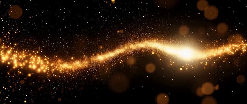 Golden Dust Particle Sparkle Glow Energy Light Stream Explosion Bokeh Wonder Magic
