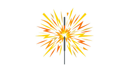Obraz premium Fireworks explosion, sparkler burst, yellow orange sparks, celebration graphic