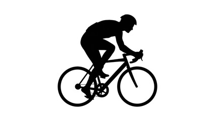 Obraz premium Silhouette of cyclist riding a road bike in motion Vector
