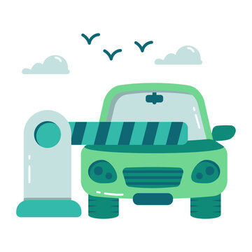An eye catching design icon of car checkpoint