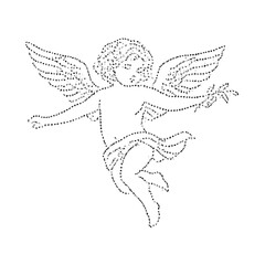 Naklejka premium PNG Dotted angel illustration design.
