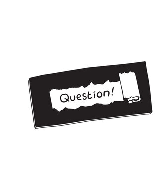 hand drawn icon for giving question, icon for question time, vector illustration, hand drawn illustration