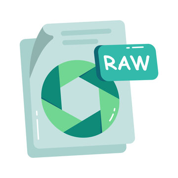 Editable design icon of raw file