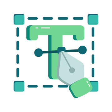      Modern style icon of text tool 