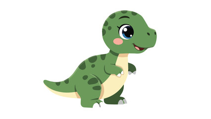 Obraz premium Cute Cartoon Dinosaur Character with Big Eyes and Friendly Expression.