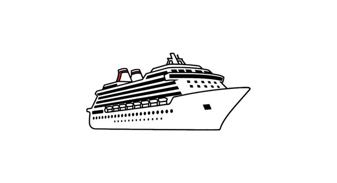A large cruise ship sailing on the ocean.