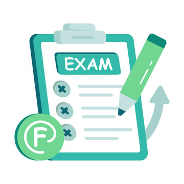 Editable design icon of exam fail