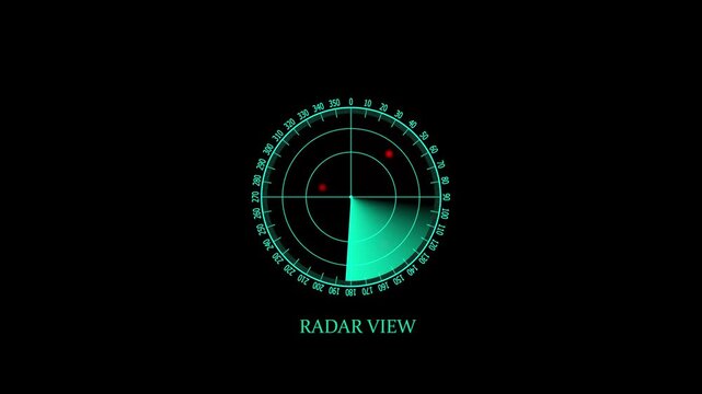 Radar View Radar Scanning loop. Radar screen animation .  .Radar point to detect enemy position. world map radar screen animation.
