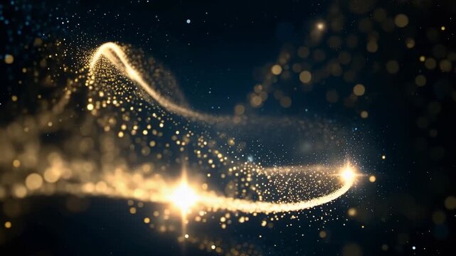 Sparkle Glow Magic Fantasy Light Gold Wonder Evoking Particles Flowing, Swirling With Awe