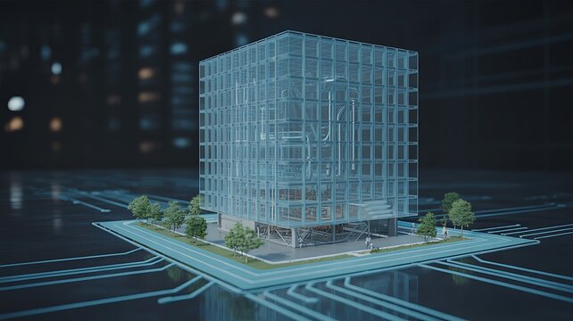 Digital building model with smart infrastructure and connected city technology