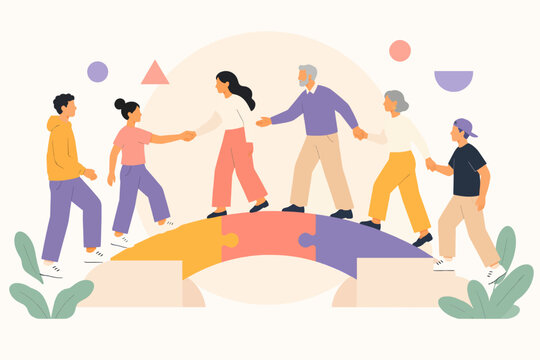 Bridging generational divide common ground flat art