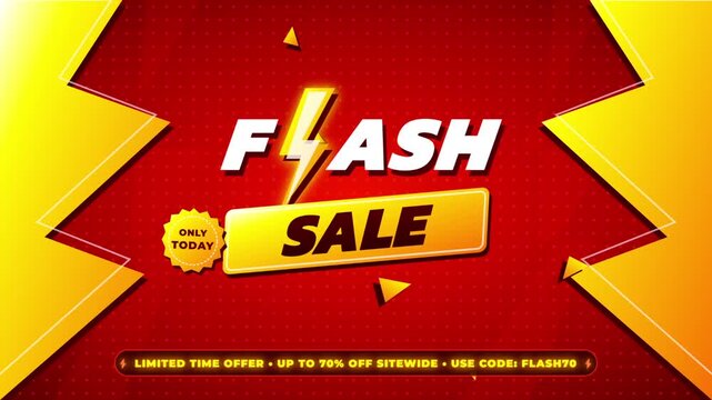 Flash sale banner with lightning bolt