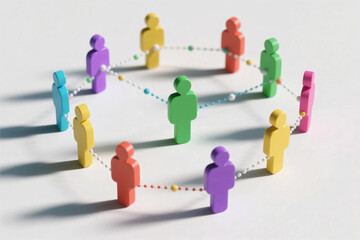 Obraz premium Diverse People Linked Through an Interconnected Network Symbolizing Teamwork and Inclusion