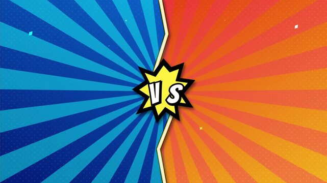 Animated comic book style background with vs text