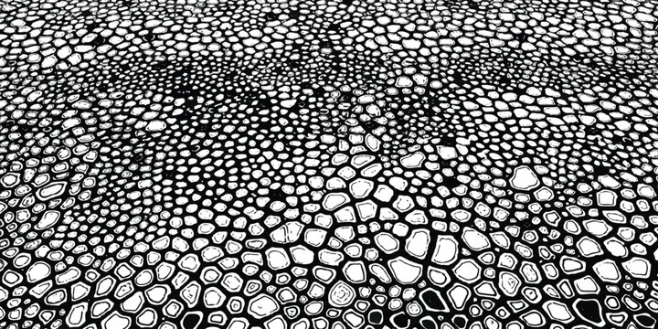 Abstract black and white pebble stone texture pattern background