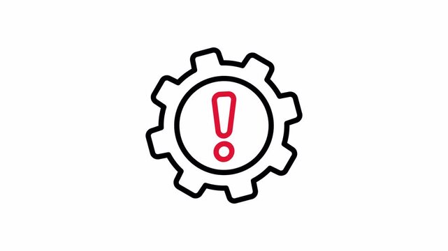 system problem warning animation