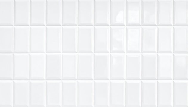 White glossy subway ceramic tiles background texture