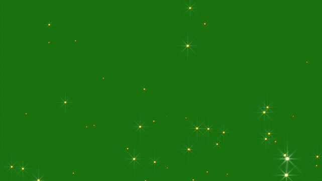 fire embers Particles 4k, Flying embers, bonfire sparkles overlay background and flames, Fiery Orange Bonfire With Star Particles Over Green Background. bonfire flares, dusty glowing hot fire particle
