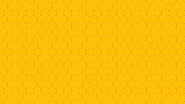 4K Golden Honey Dripping on Honeycomb Background Seamless Loop, 2D Clean Vector Style Motion Graphic Animation Liquid Drip Graphic Asset