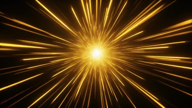 黄金光線の大噴出の衝撃エフェクト背景動画