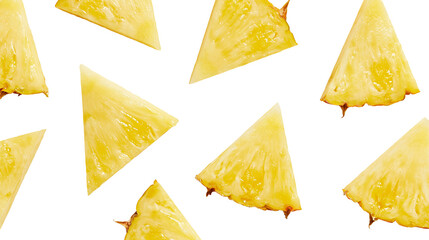 Naklejka premium Pineapple Slices Tropical Fruit Pieces