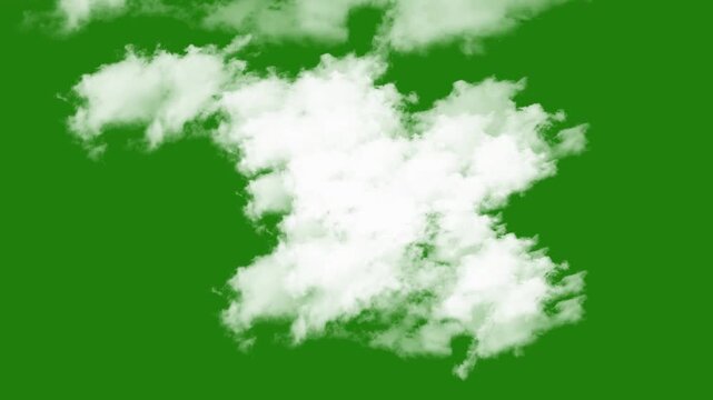 Cloud green screen stock video, cloud zoom shoot Transition green screen video. 4k Moving clouds motion graphic effects on green screen background.  flying clouds green screen, Moving white clouds