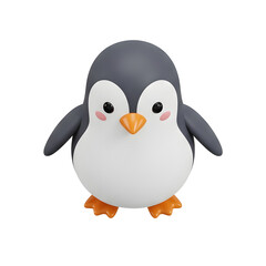 Obraz premium Cute 3D Cartoon Penguin Character