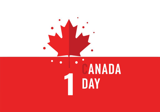 A Canada Day graphic with a maple leaf