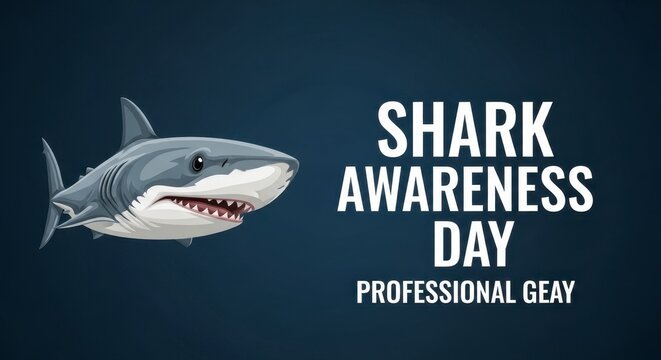 Shark awareness day professional geay logo design