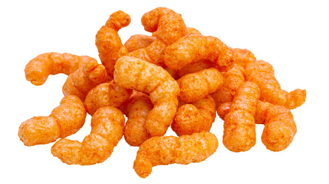 Crunchy orange cheese puffed corn snacks