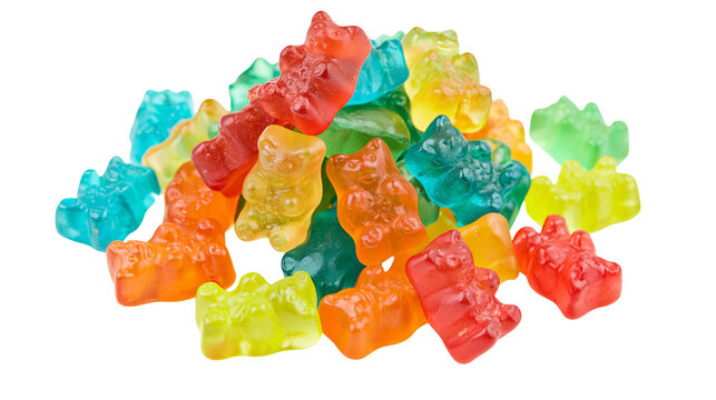 Pile of colorful gummy bear candies