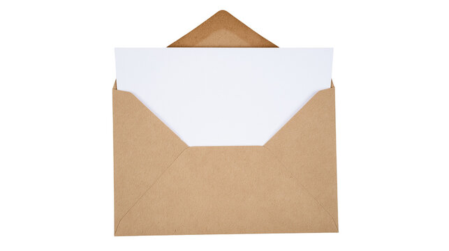 Kraft paper envelope with white paper insert
