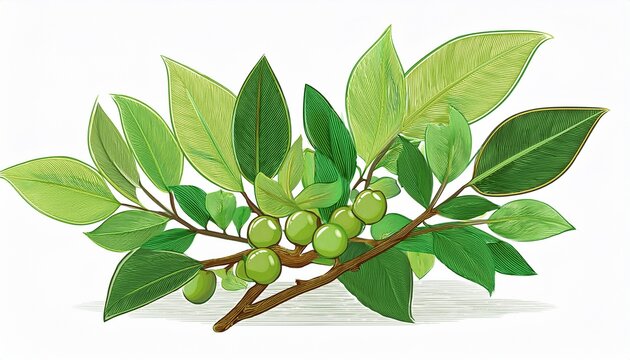 Guggul Branch Isolated On White Background