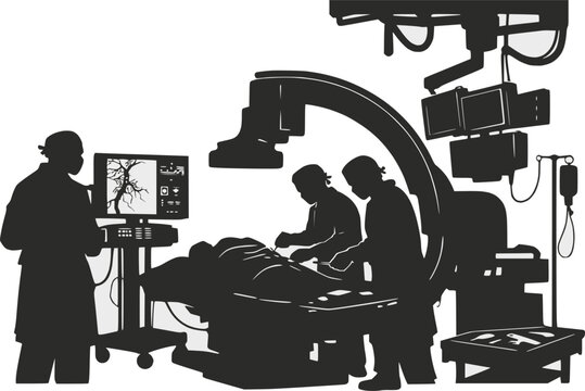 silhouette of a ct scan mammography 
