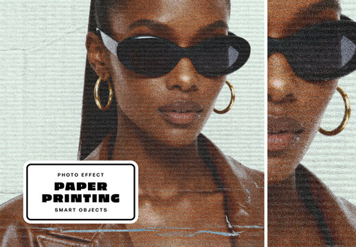 Paper Printing Photo Effect For Poster And Print Design