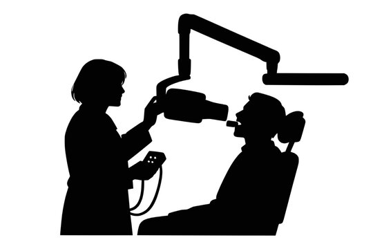 silhouette of a dentist vector design 