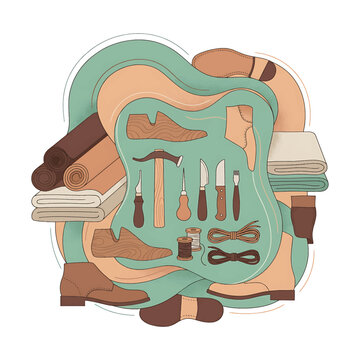 Shoe repair kit with tools inside.