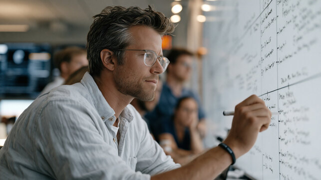 Interplanetary mission design sprint where aerospace systems engineering group fills wide whiteboard with launch window analysis delta velocity budget diagrams and payload mass