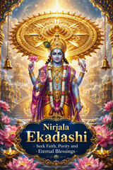 Obraz premium Nirjala Ekadashi Graphic Design Template | Hindu Festival Poster, Banner & Social Media Design