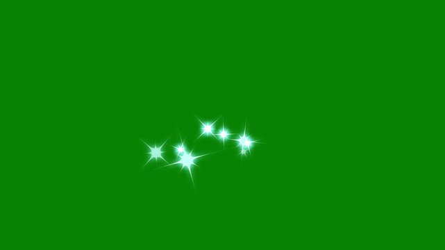 Magical glitter awesome star explosion animation, white shimmer particles, astrology,  white twinkling star particles, fairy dust trail, fairy dust glitter star burst bling effect on green screen.4k