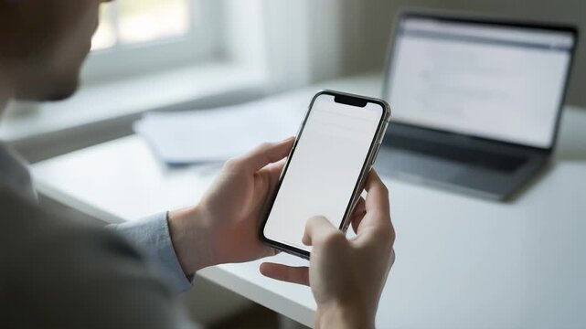 Person entering online banking credentials on a smartphone to transfer funds for life insurance phone interface crisp and background elements faded to soft focus.