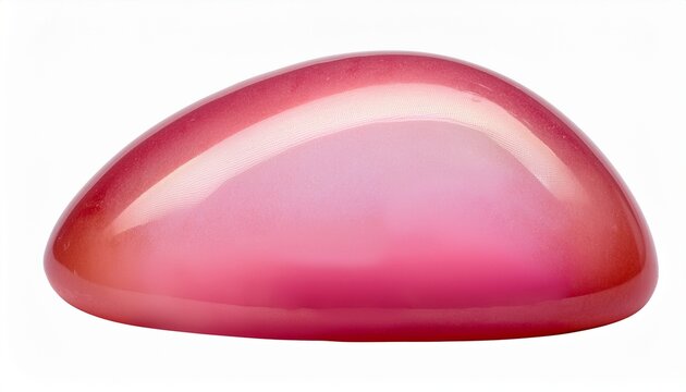 Polished Pink Opal Stone Isolated On White Background
